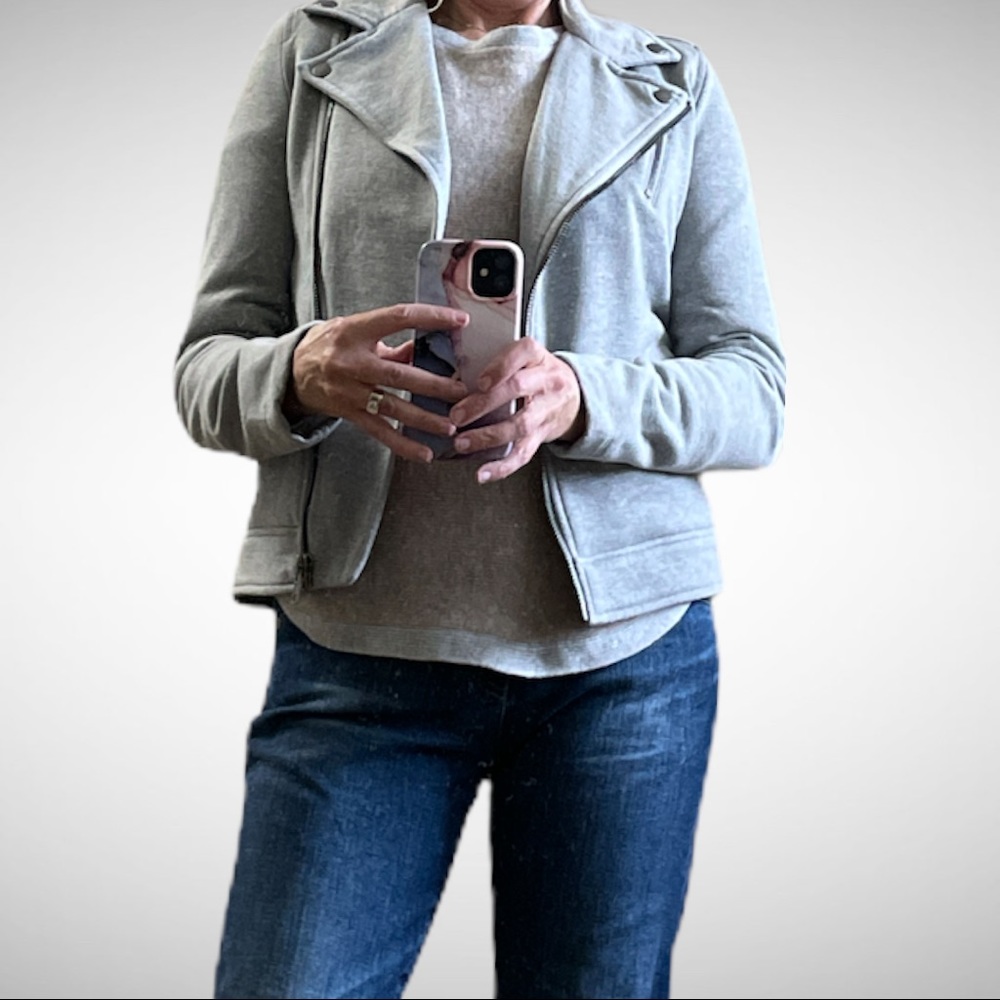 BeCool Gray Cotton-Blend Moto Jacket S